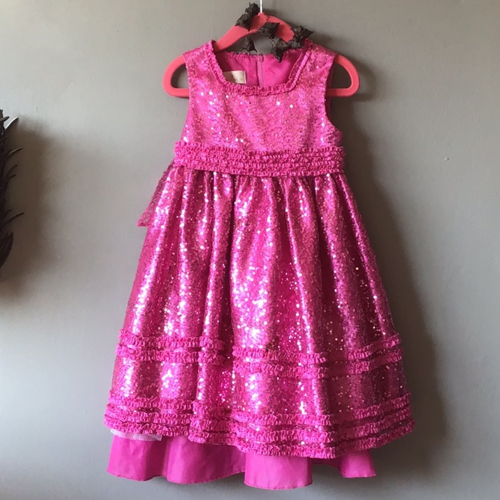 Fuschia sequinned party dress 4T